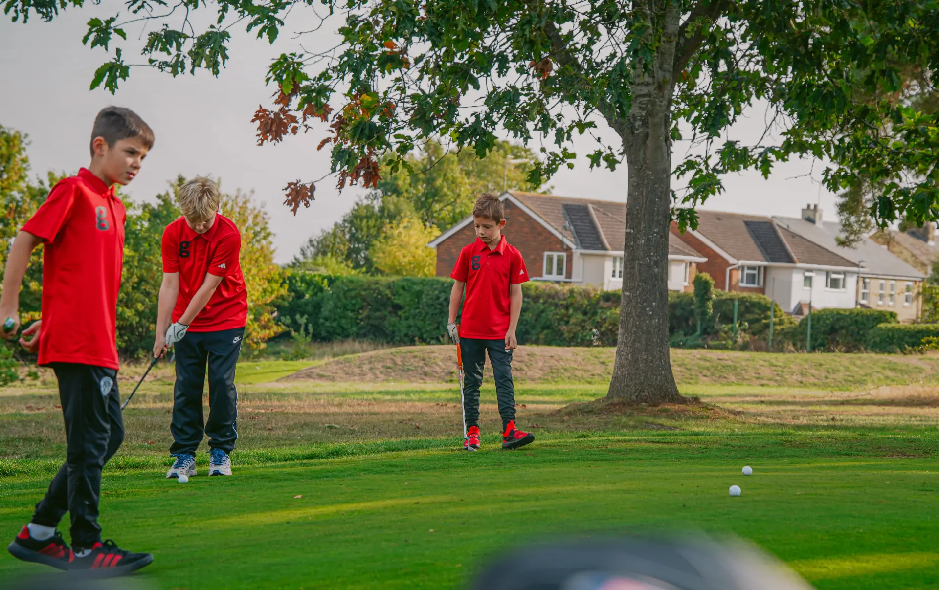 Young golfers playing at a Golfstars camp